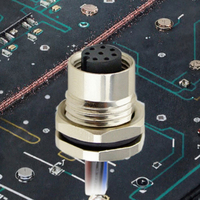 Connecteurs circulaires M12 étanches pour automobile, 4 broches, femelle, avec câble de codage pour panneau avant, capteur et montage sur circuit imprimé