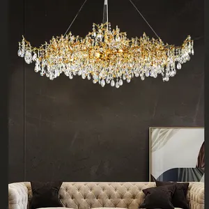 Contemporary Design Indoor Decoration Living Room Kitchen Island Ceiling Hanging Lighting Crystal Led Chandelier