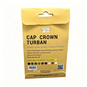 Boîtes de vente au <span class=keywords><strong>d</strong></span>étail personnalisées de luxe écologiques imprimées avec trou de suspension, emballage <span class=keywords><strong>en</strong></span> papier kraft pour turbans et foulards - Product Image 6