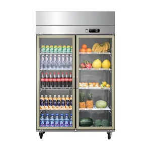 Công nghệ mới nhất sang trọng dual-nhiệt độ hiển thị thương mại tủ lạnh tủ lạnh mát được sử dụng trong siêu thị thanh