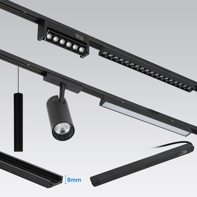 LOSO Good Price 48v Modern Store Home Hotel Aluminum Surface Mounted Rail System Ultra Slim LED Magnetic Track Lamp