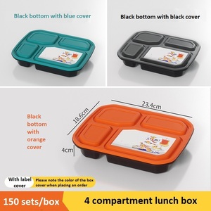 Boîte à lunch jetable Boîte d'emballage à emporter de qualité alimentaire à quatre grilles et cinq grilles Boîte à lunch commerciale en plastique épaissi PP - Product Image 6