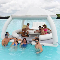 Barre mobile flottante en mer barre gonflable plate-forme tente barre d'eau gonflable boissons piscine