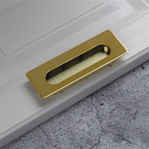 Zinc Alloy Durable Modern Minimalist Matte Black <b>Gold</b> Concealed Invisible Slotted Drawer Handle for Dresser <b>Cabinet</b> Built-in - Product Image 4