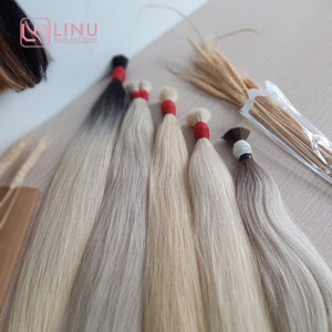 Extensions de cheveux humains vietnamiens vierges Remy 100% lisses en vrac de couleur blonde super doublement étirée - Product Image 6