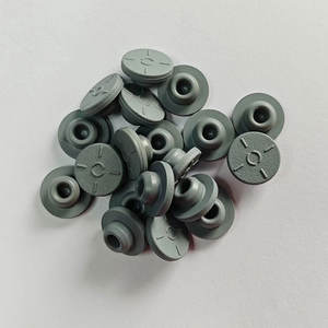 Tapón de silicona de grado médico gris personalizado de caucho butílico en forma de T para botellas de infusión, envases de soluciones químicas y fragancias - Product Image 1
