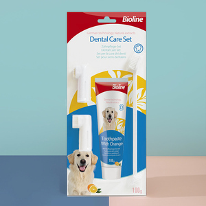 Kit dentaire 3-en-1 moderne en plastique écologique pour chats, saveur bœuf, brosse à dents et dentifrice, vente en gros usine - Product Image 3