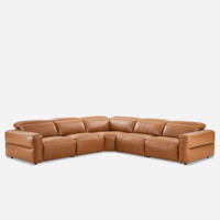 Günstiges L-förmiges Sofa-Set Modulares Knochenloses Kombiniertes Leder-Klappsofa Europäischer Stil Modernes Design für Wohnzimmer