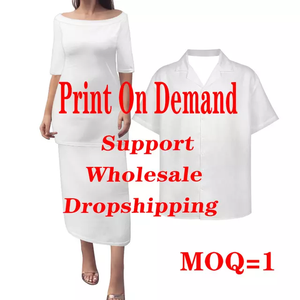 Vêtements personnalisés pour couples robes de soirée rouges et noires pour femmes chemise élégante hawaïenne polynésienne tenue décontractée pour femmes grande taille tenue assortie pour hommes - Product Image 4