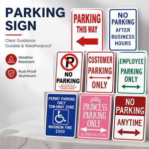 Cartelli <span class=keywords><strong>di</strong></span> Parcheggio Personalizzati in Alluminio Riflettente Durevole, Senza Limite <span class=keywords><strong>di</strong></span> Tempo <span class=keywords><strong>di</strong></span> Parcheggio, Controllo del Traffico Esterno, Riflettenti <span class=keywords><strong>di</strong></span> Quarto Grado - Product Image 1