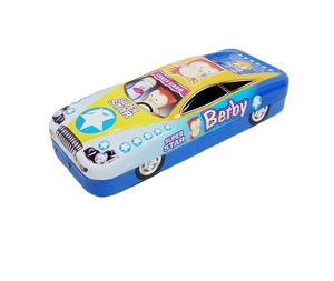China factory hot sale durable customised car shape metal tin pencil case box