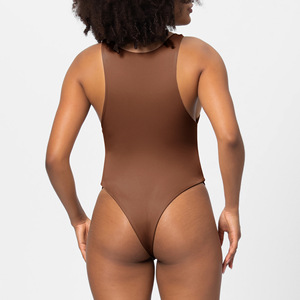 Vente en Gros Bodys Décontracté et Sexy <span class=keywords><strong>Femme</strong></span> Sans Manches, Combinaison Short de Plage Ajustée Couleur Unie - Product Image 6