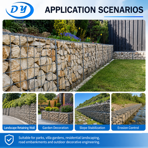 Panier en treillis métallique pour mur en gabion paysager, gabion <span class=keywords><strong>cube</strong></span> 55x55x55cm - Product Image 6