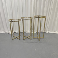 Ensemble de comptoirs ronds en acier inoxydable doré, table haute pour cocktails de mariage, décoration d'événements