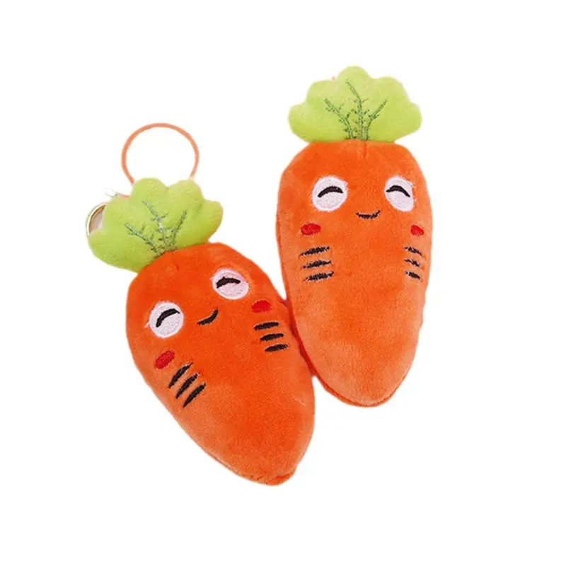 Vente en gros bon marché Porte-clés en peluche avec carotte de dessin animé pour sac et pendentif Porte-clés poupée Jouets en peluche pour légumes