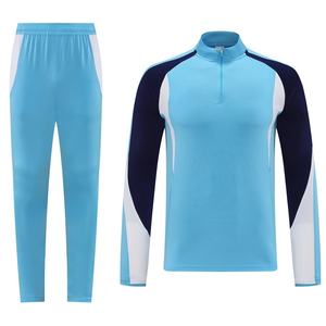 25 Uniformes de Entrenamiento del Barcelona, Camisetas de Calentamiento, Camisetas de Fútbol de Manga Larga con Media Cremallera para Hombre, Ropa Deportiva de Otoño e Invierno - Product Image 1