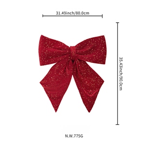 Classic Butterfly Design Customized Hot-Stamped Eco-Friendly Reusable Polyester Velvet Factory Xmas <b>Tree</b> Decorations Wedding - Product Image 5