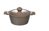 Marmite en aluminium moulé sous pression 28-40 cm, antiadhésive, écologique, en alliage d'aluminium