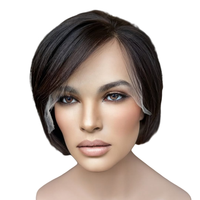 Premier luxe HD dentelle perruque cuticule aligné cheveux humains européens entièrement attachés à la main perruques en gros court Pixi Cut perruques