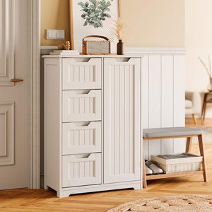 SENYU White <b>Kitchen</b> <b>Pantry</b> <b>Cabinet</b> With Drawers And Shelves Multi Functional Storage Unit Modern Design - Product Image 5