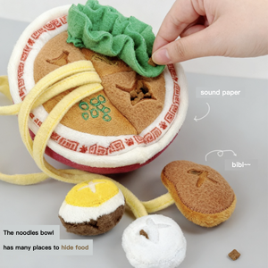 Jouets à mâcher pour chiens en peluche, mignons, modernes, de style japonais et coréen, couineurs, durables, écologiques, en forme de nouilles <span class=keywords><strong>Lamian</strong></span>, pour l'exercice, avec compartiment pour dissimuler la nourriture et papier sonore - Product Image 2