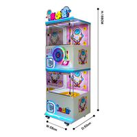 Distributeur de capsules à œufs surprise à double étage sur le thème de l'espace, à monnayeur, avec roue arc-en-ciel LED