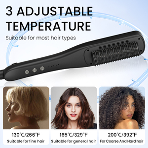 Professional Electric Ceramic Steam Hair Straightener Brush & <b>Comb</b> 5 Temperature Settings PTC Fast <b>Heating</b> for All Hair Types - Product Image 6