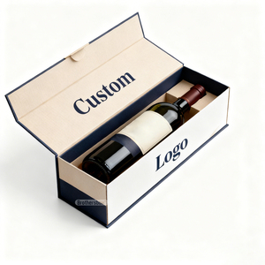 Sang Trọng Oem Odm Biểu Tượng Tùy Chỉnh Rượu Vang Chai Quà Tặng Bao Bì <span class=keywords><strong>Handmade</strong></span> Từ Đóng Cửa Cứng Nhắc Hộp Với Chèn - Product Image 2