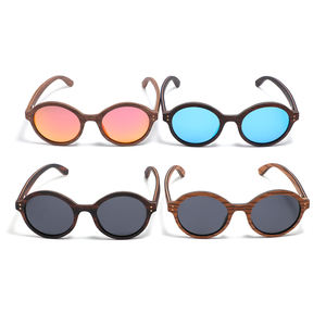 2025 Popular nueva moda monopatín gafas de sol de madera marco redondo primavera bisagra gafas de sol de colores gafas de sol polarizadas mujeres - Product Image 1