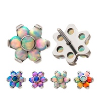 Piercing corporel en titane G23, clou d'oreille opale pour tragus, sans filetage, plaqué or, en titane, à enfiler, motif fleur, piercing hélix, labret