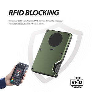 Tarjetero de Aluminio con Bloqueo RFID, Compatible con Apple Find My, Diseño Minimalista, Color Verde - Product Image 2