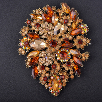 Alliage européen et américain strass cristal bijoux de fête de mariage grande fleur colorée diamant broches broches pour femmes filles