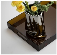 Assiettes acryliques élégantes et modernes pour le service des aliments pour les tables basses Coiffeuses Plateau à thé et à fruits Bars et rassemblements de cuisine