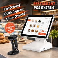 Terminal POS Mobile Android 8-inci All-in-one dengan NFC Bluetooth 4G 4GB RAM 32GB Penyimpanan untuk Restoran & Toko Ritel
