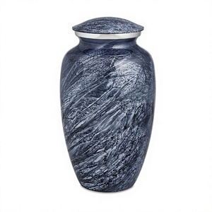 Serene Bleu Gris Aluminium Crémation Funéraire Mémorial Adulte Ash Urnes Humaines Sac En Velours Gratuit - Product Image 1