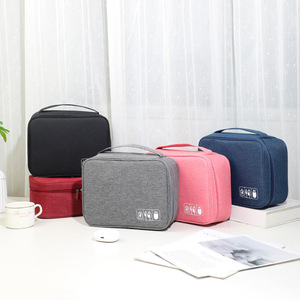 Digital Accessory Storage Bag <b>Rectangle</b> Gray Travel Organized Cable Charger Earphone Holder For Trip - Product Image 2