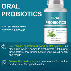 תערובת פרוביוטיקה אוראלית, 60 טבליות לעיסה, 7 זנים, 6 מיליארד CFU, תוסף פרוביוטיקה, מנטה רעננה, בריאות השיניים והפה, למבוגרים, לעיכול - Product Image 6