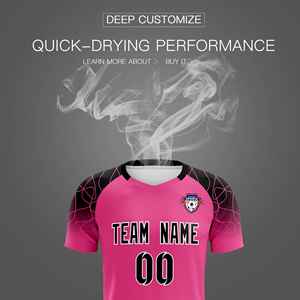 Conjuntos de entrenamiento de fútbol clásicos personalizados en rojo rosa para adultos/niños - Product Image 5