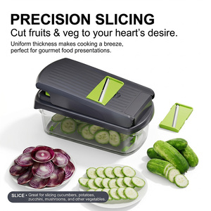 Mandoline polyvalente pour couper les légumes avec récipient pour un traitement facile des fruits et légumes dans une cuisine moderne - Product Image 3