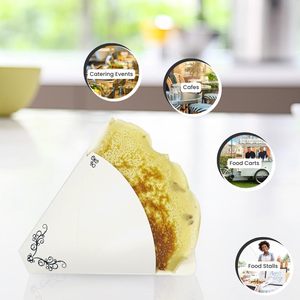 Conos de papel de periódico francés de tamaño mediano para servicio de alimentos Soportes ecológicos desechables para papas fritas u otros bocadillos - Product Image 6
