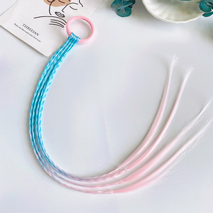 Simpatico supporto per coda di cavallo per bambini Ombre Color Hair Tie Girls Sweet Hair Extension parrucca per bambini treccia cravatta per bambini treccia - Product Image 5