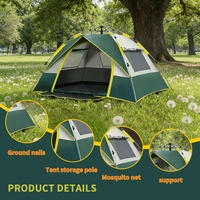 Tente de camping pop-up imperméable Oxford pour 4 à 6 personnes, avec ouverture automatique rapide, plusieurs options de couleurs