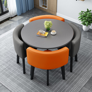 Modern Lüks Mutfak Restoran Masaları ve Sandalye Takımları Oda Mobilyaları Küçük Yuvarlak Yemek Masası Takımı 4 Sandalye - Product Image 3