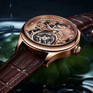 Aesop 7013, reloj mecánico con esfera de esqueleto de lujo para hombre, Tourbillon volador elegante, ocho caballos, cuero impermeable de alta calidad - Product Image 2
