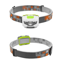 Lampe frontale étanche à 3 LED, haute puissance, 3W, alimentée par batterie, double mode blanc/rouge, pour la pêche