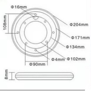 Plateau tournant rond en fer creux de 200 mm de diamètre, zingué, pour présentoirs et rotation de meubles - Product Image 2