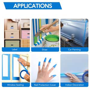 Cinta de Papel de Enmascarar Azul Transfronteriza, Resistente a los Rayos UV, para Pintura en Aerosol, Arte DIY, Decodificación de Color, Papel Crepé Personalizable, Goma - Product Image 6
