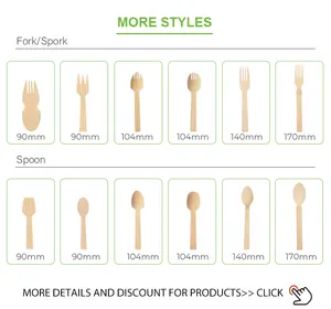 Экологичная разлагаемая Компостируемая Тяжелая одноразовая бамбуковая посуда, нож, вилка, ложка для продажи
