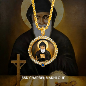 Collar con Colgante de <span class=keywords><strong>San</strong></span> Charbel al por Mayor, Collar de Devoción del Hacedor de Milagros, <span class=keywords><strong>San</strong></span> Charbel Mayoreo - Product Image 3