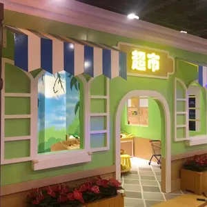 Guangzhou supplier high quality kids supermarket role play toy indoor playground for toddler indoor play center small space